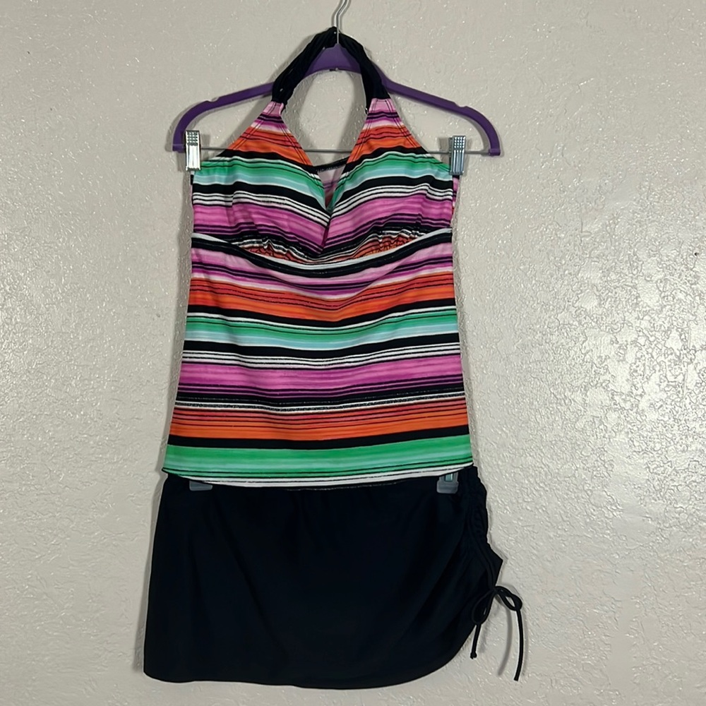 1738 Beach Diva 2Pc Tank Skirt Swim Set. Sz10